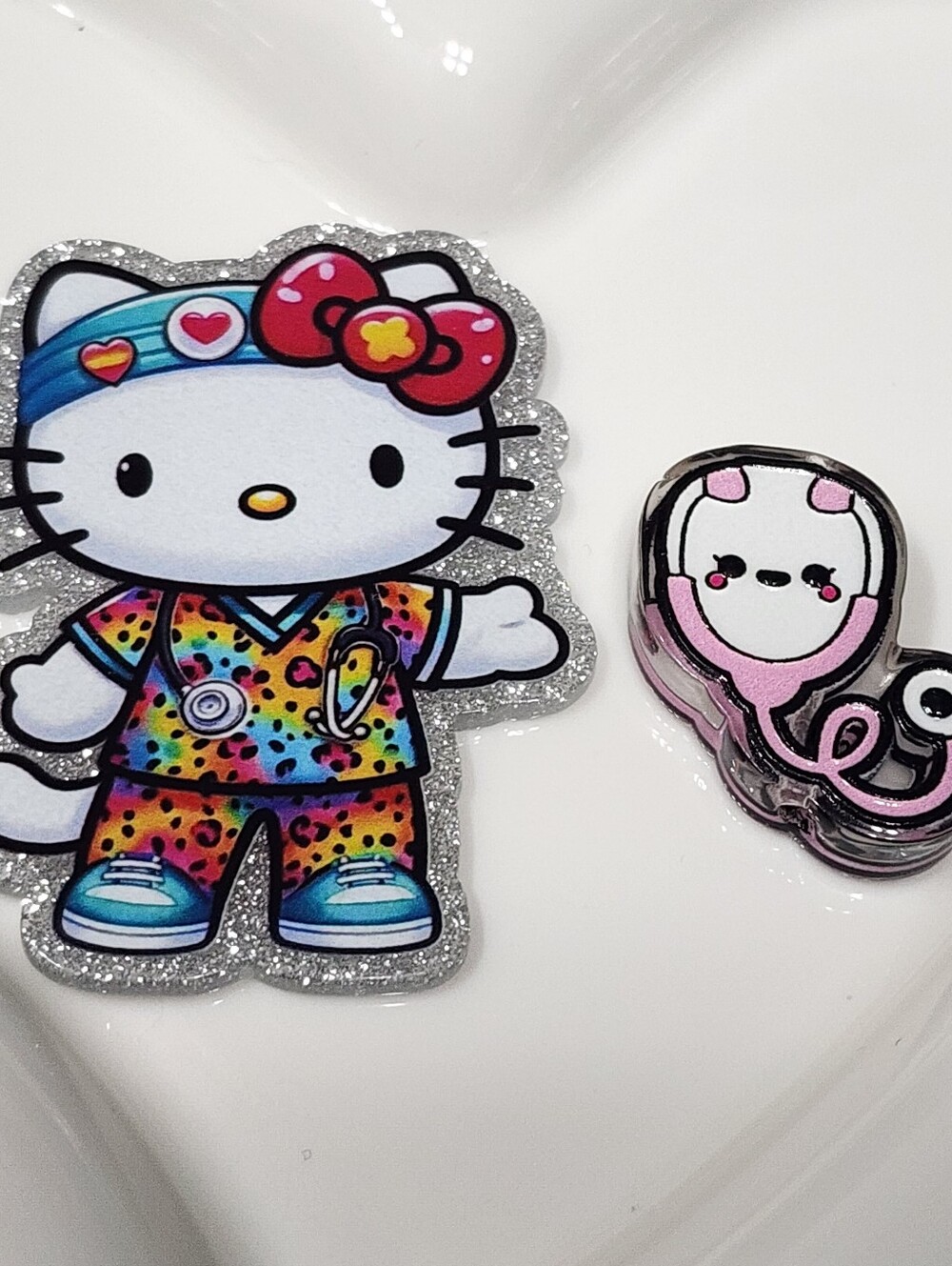 Cat Nurse Flatback Focal Bead Badge Keychain Beaded Pen Crafts Jewelry Making